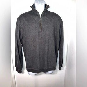Roundtree & Yorke, M, long sleeve, 1/4 zip, ribbed, mock neck, hem cuff sweater